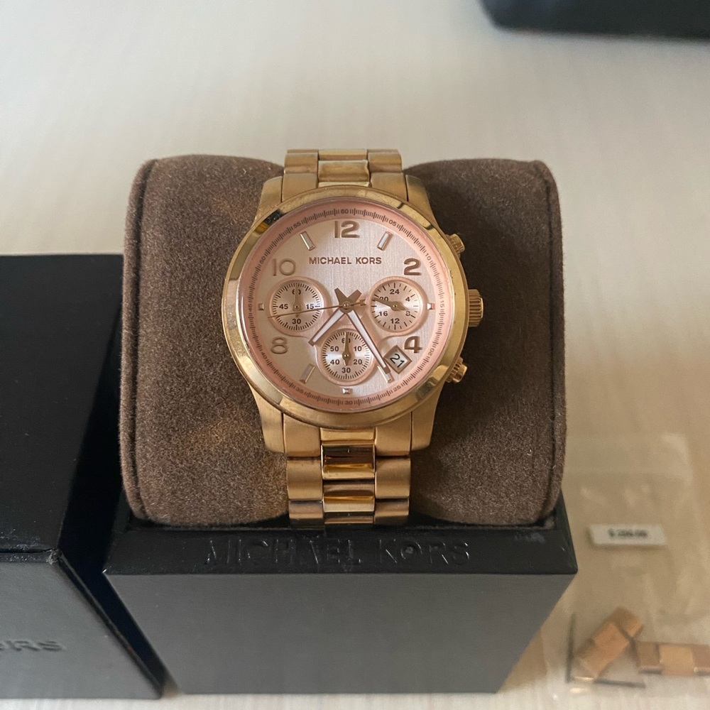Michael Kors Runway Rose Gold-Tone Watch